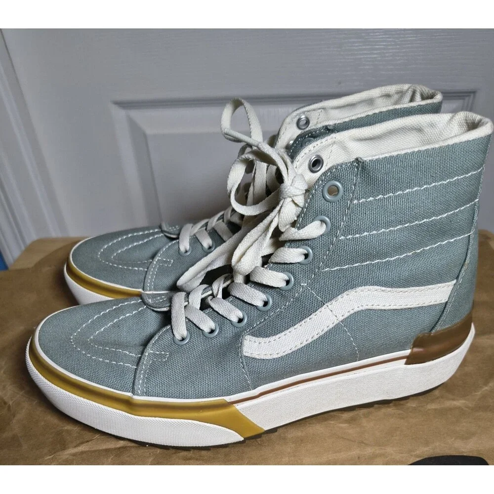 Vans Sk8 Hi Tapered Stacked Platform Shoe Sneaker Green Milieu Gum Sz Men 8/W9.5